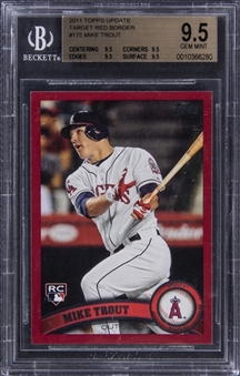 2011 Topps Update Target Red Border #US175 Mike Trout Rookie Card - BGS GEM MINT 9.5 - TRUE GEM